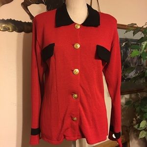 Vintage 80s Tally Ho button front sweater jacket